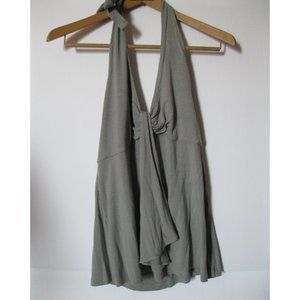 Tommy Bahama Gray Halter Neck Top With Ruffle